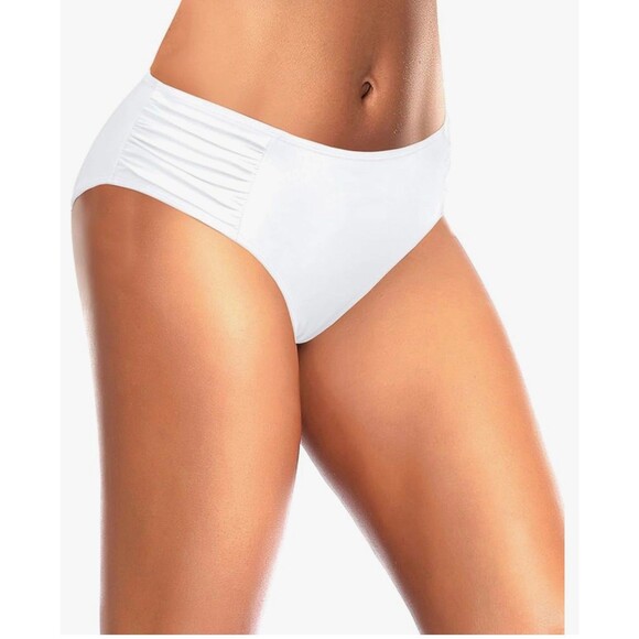 Tempt Me Women Bikini Bottoms Mid Waist Swimsuit Navy White Small NWT - Picture 4 of 5